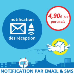 Adresse postale en France - Notification dès réception d'un courrier