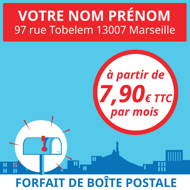 Adresse postale en France - 6 mois de boîte postale à Marseille 7